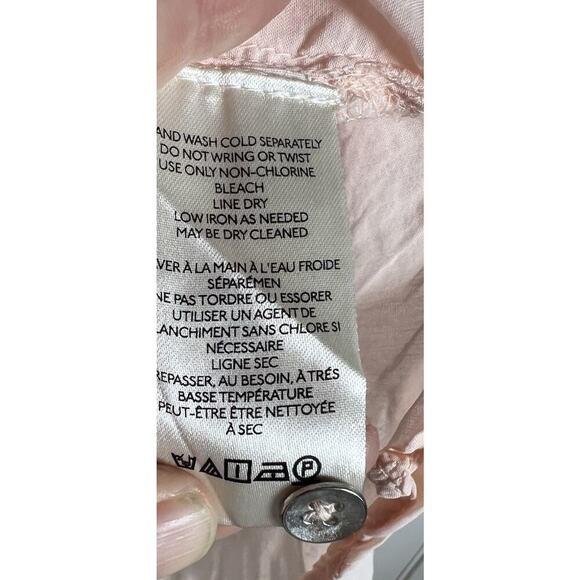 Anthropologie Pilcro Henley Womens Medium Boxy Boho Blouse Peach Cotton Blend‎ - Picture 8 of 11